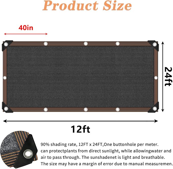 QLOFEI 12x24 FT Shade Cloth - Image 2