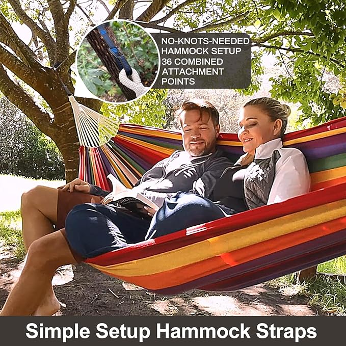 Brazilian Double Hammock with Tree Straps, Extra Large 240x160cm, 2 Persons - Image 2