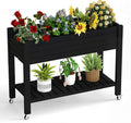 Raised Garden Bed with Legs, 33.66" Tall Self-Watering Resin Planter Box with by OutdoorLivingPerfected