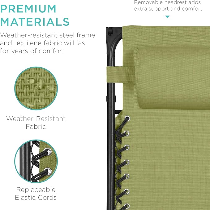 Best Choice Products Folding Zero Gravity Outdoor Recliner Patio Lounge Chair - Image 5