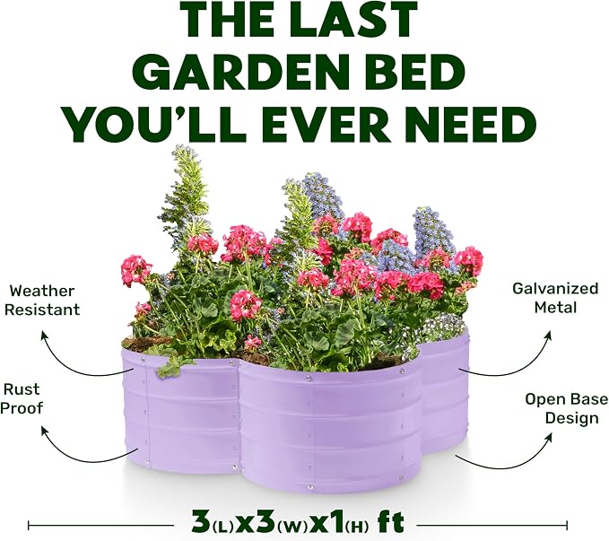 Plant & Plot Galvanized Raised Garden Beds Outdoor // 3×3×1 ft Planter Raised - Image 5