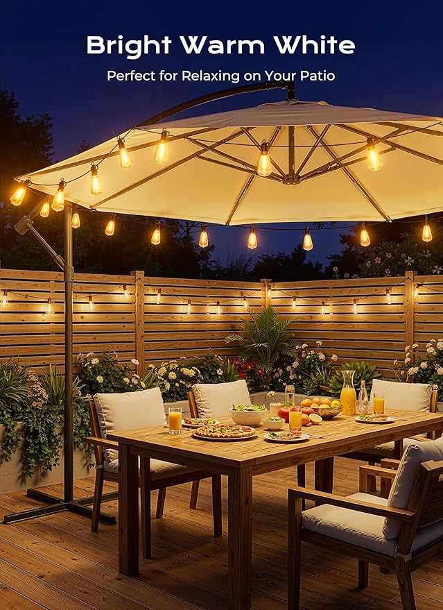 Brightown 52FT Solar String Lights Outdoor Waterproof, Patio Lights - Image 2