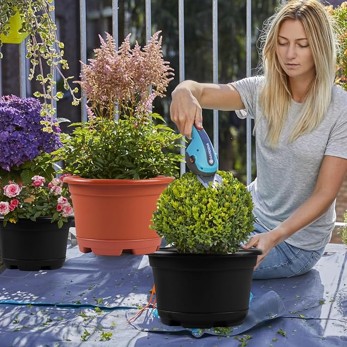 5 Pack 10.5 inch Plant Pots, Planter-Pots-for-Plants-Indoor-Outdoor，Plastic - Image 4