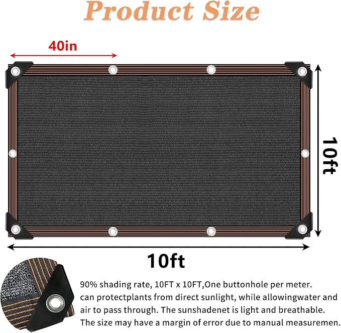 Shade Cloth- 90% Sunblock Net for Garden Patio, Shade Sails -for Plants - Image 3