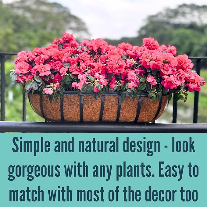 LaLaGreen Outdoor Wall Planter for Plants Large Black Metal Basket - Image 9