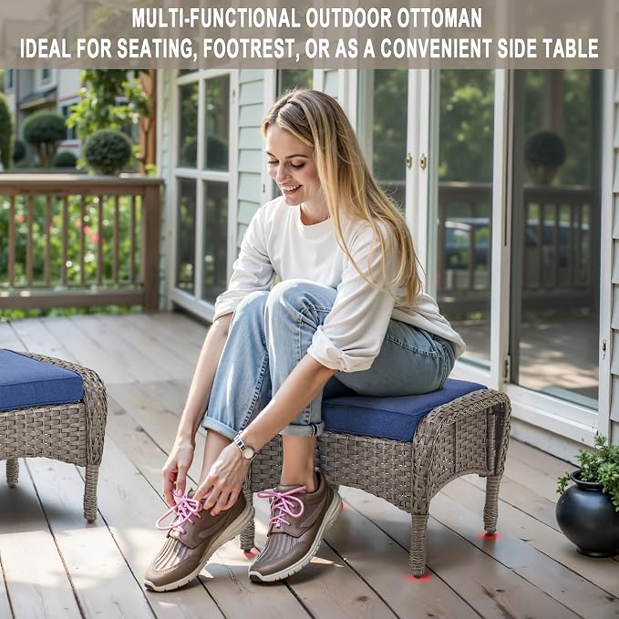 Belord Outdoor Ottomans for Patio Foot Rest - Image 4