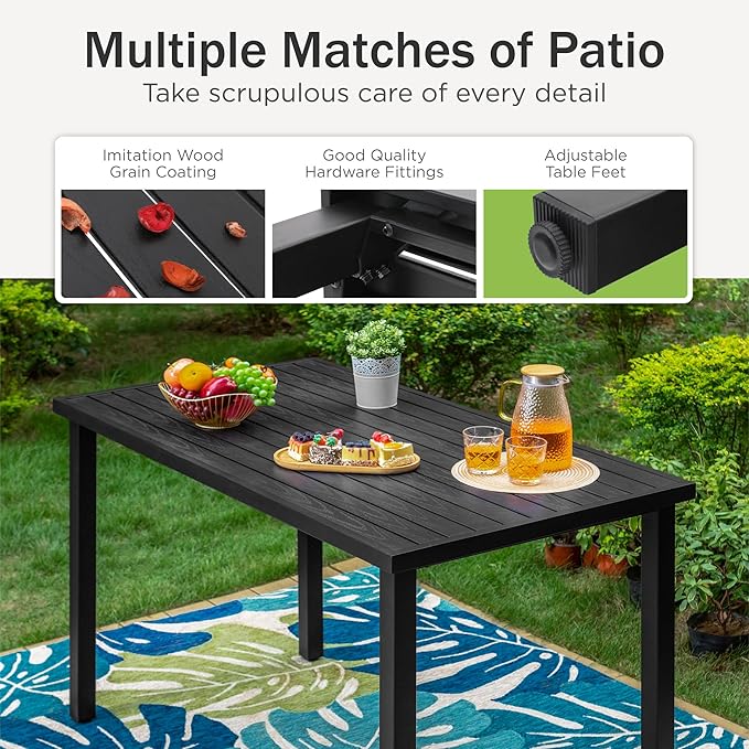 PHI VILLA 5 Piece Patio Bar Height Dining Set, 4 Outdoor Counter Height Swivel - Image 6