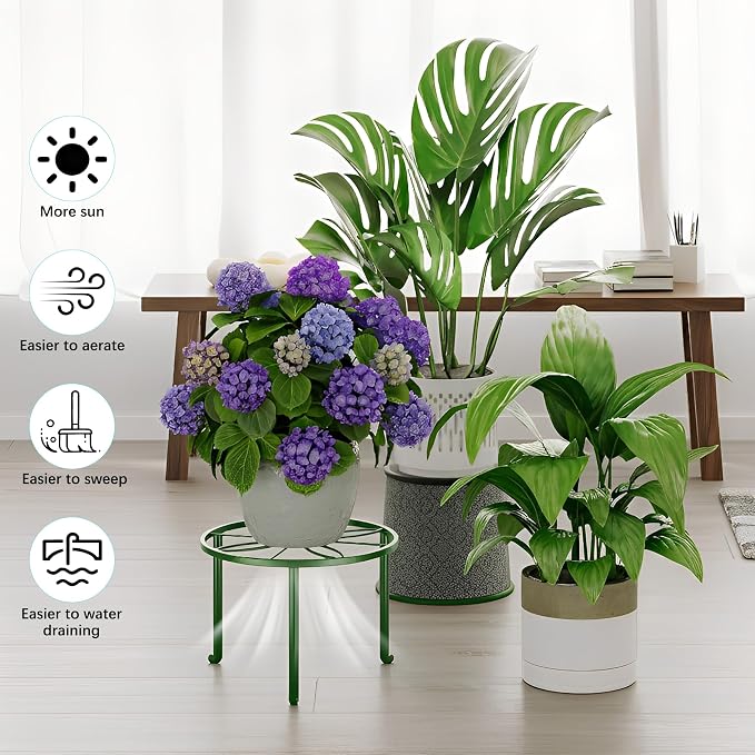5 Pack Metal Potted Plant Stand Small Flower Pot Holder - Image 4