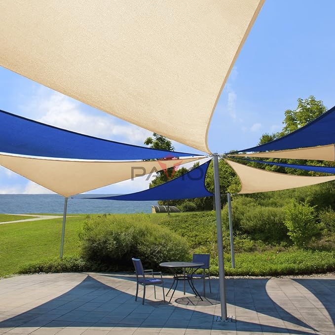 Patio Paradise 10' x 10' x 9'10" Sun Shade Sail Triangle Canopy, Permeable - Image 4