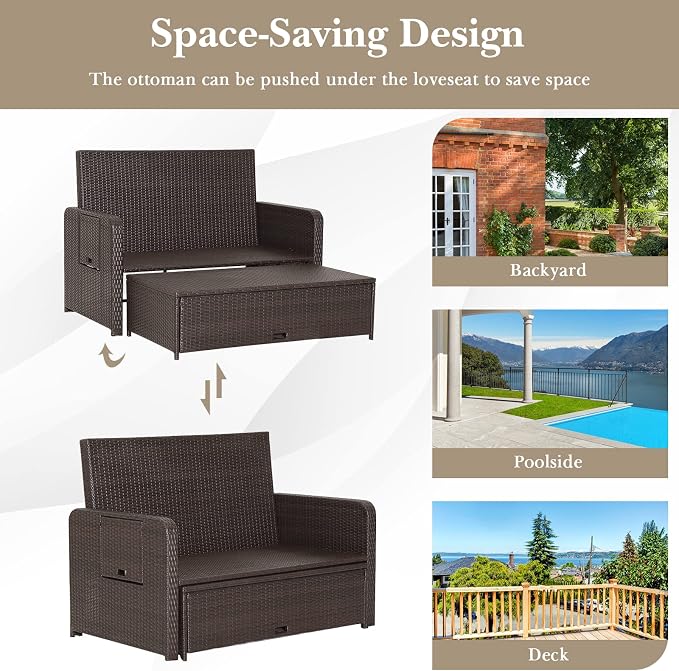COSTWAY Patio Rattan Daybed - Image 7