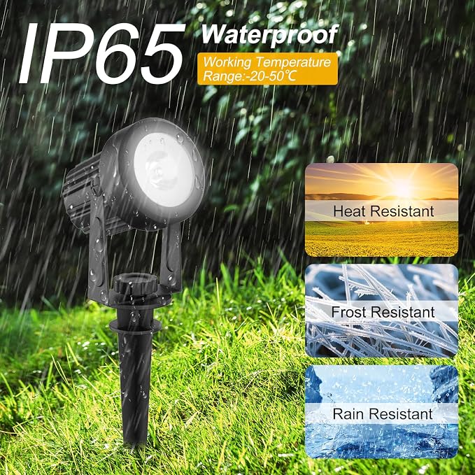 T-SUNUS Christmas Solar Landscape Spotlights Warm White, 2W Garden Spot Lights - Image 3