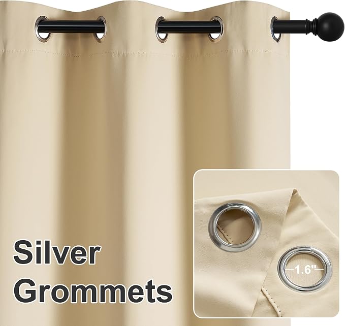 RYB HOME Outdoor Curtains for Patio Waterproof Block Sunlight Thermal Insulated - Image 4