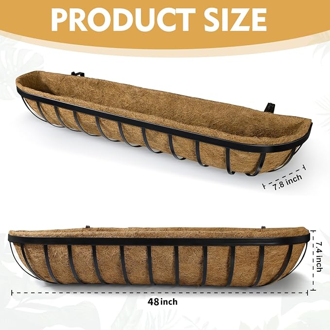 2 Pack 48 Inch Window Deck Railing Planter Boxes - Image 2