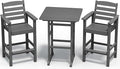 SERWALL Balcony Adirondack Chairs and Table 3 Pieces Set, Adirondack Bar Height by SERWALL