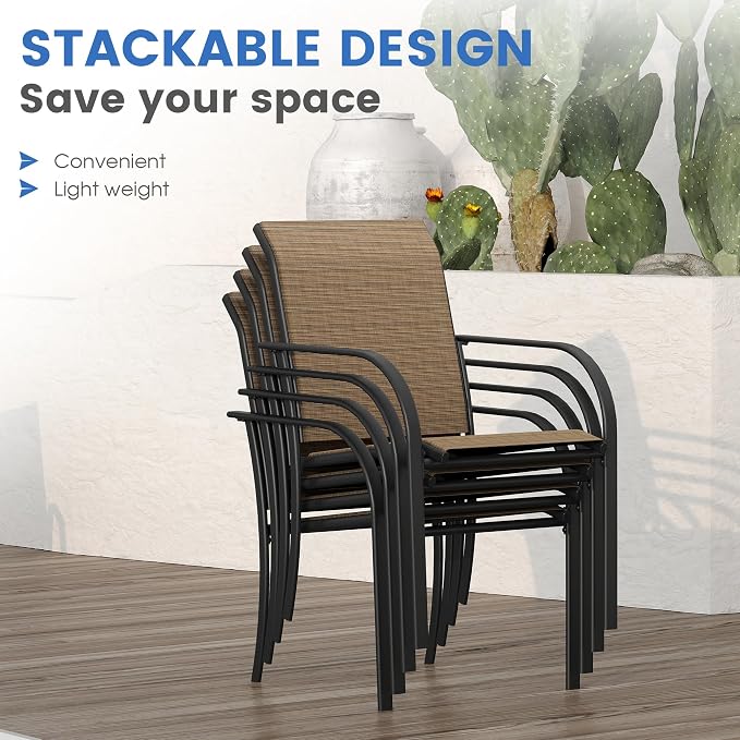VICLLAX Patio Dining Set for 6, Outdoor Furniture Set Includes 59" Rectangle - Image 7
