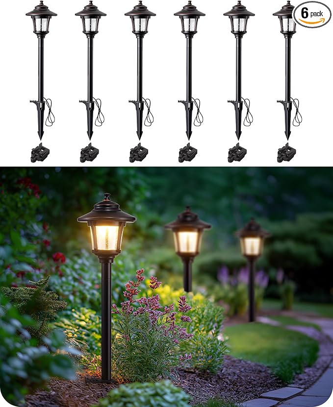 EDISHINE Low Voltage Landscape Lights, 12V 3W 120LM 3000K Seed Glass Outdoor by EDISHINE