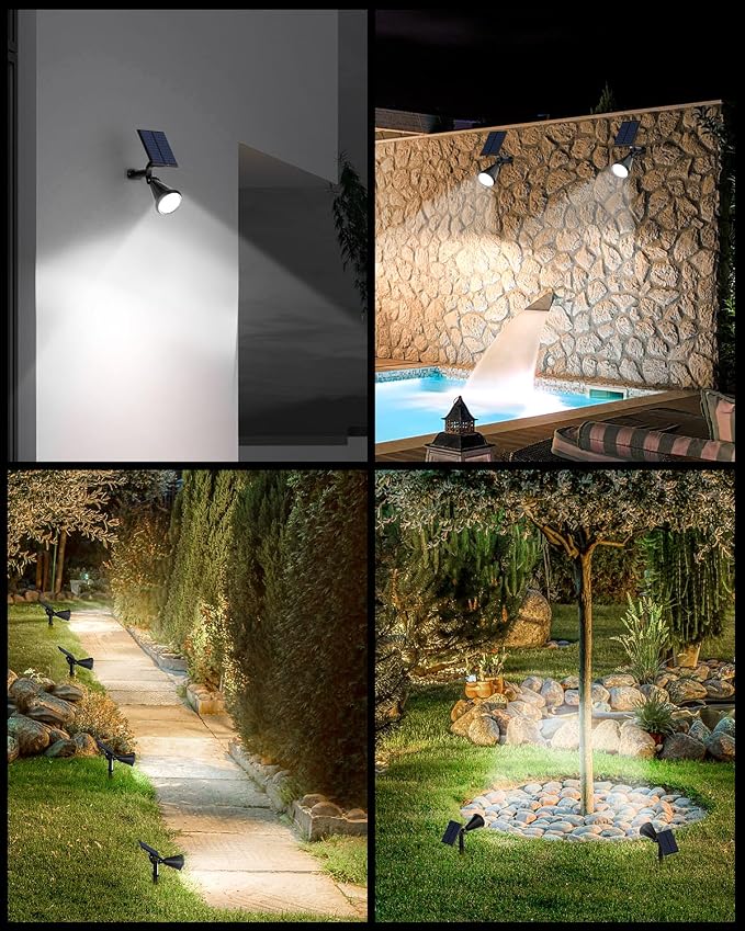 Solar Spot Lights Outdoor, 4 Pack Outdoor Solar Lights - Image 2