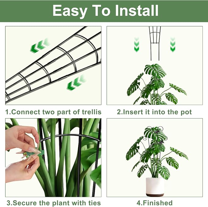 30'' Larger Plant Trellis with Ties Indoor, Expandable Metal Trellis - Image 7