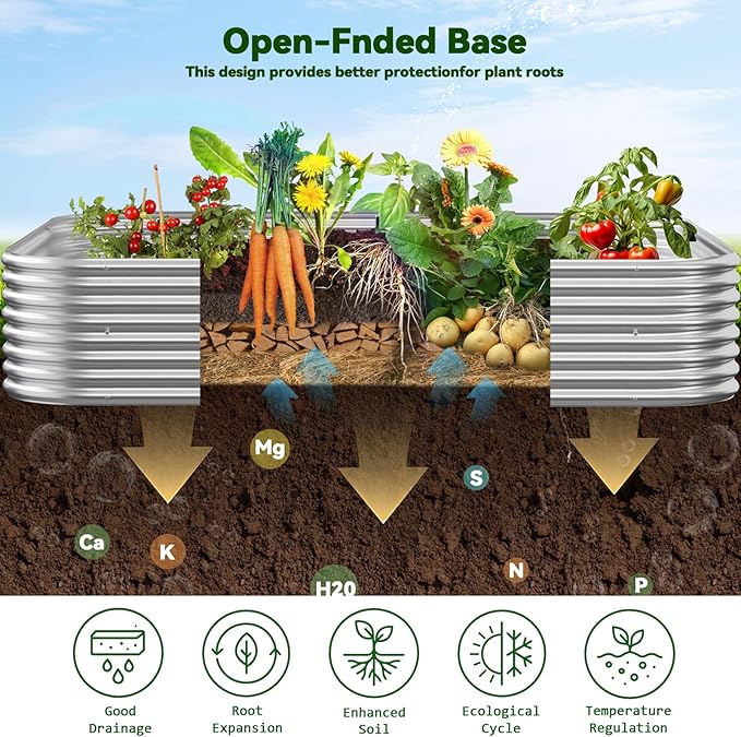 4 Pack Raised Beds for Gardening, Corrugated Galvanized Steel Raised Garden Bed - Image 4