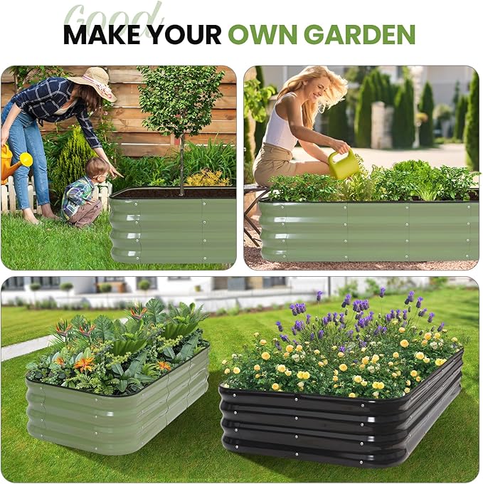 G GOOD GAIN 3-in-1 Adjustable Raised Garden Bed Kit | Galvanized Planter Boxes - Image 9