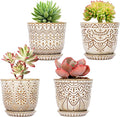 Gepege Succulent Pots, 4 Inch Small Indoor Ceramic Planter Pot by Gepege