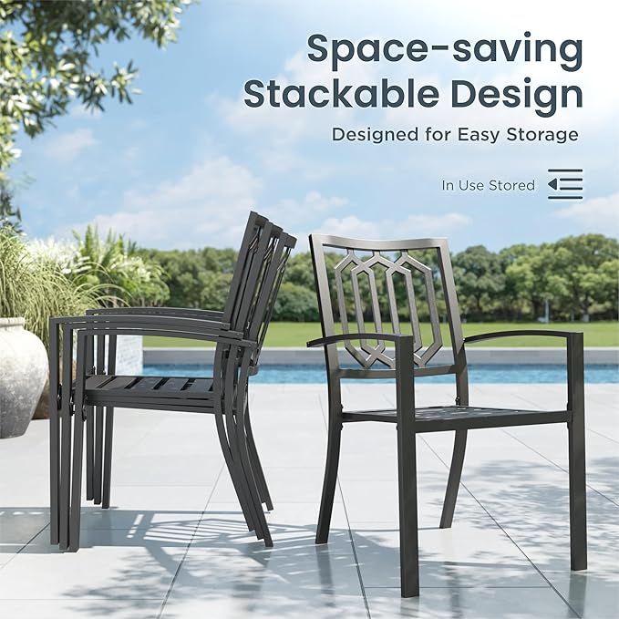 PHI VILLA 5 Piece Outdoor Dining Set - Image 3