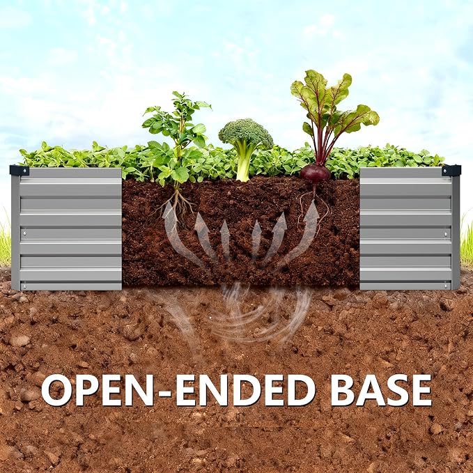 Vengarus 2 Pack 12x4x1FT Galvanized Raised Garden Bed Kit, Outdoor Metal - Image 4