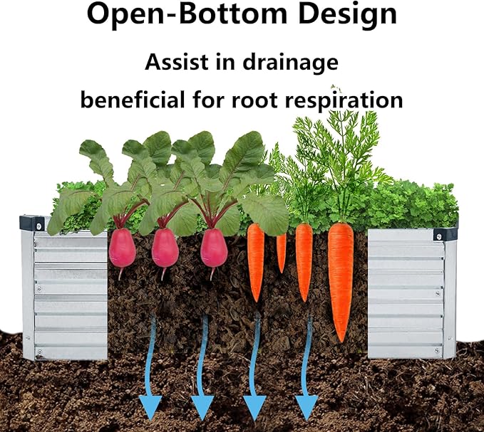 3 Pack 6x3x1FT Galvanized Raised Garden Bed Kit, Outdoor Metal Planter Box - Image 3
