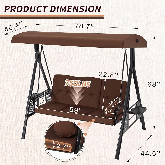 AECOJOY Outdoor Porch Swing - Image 5