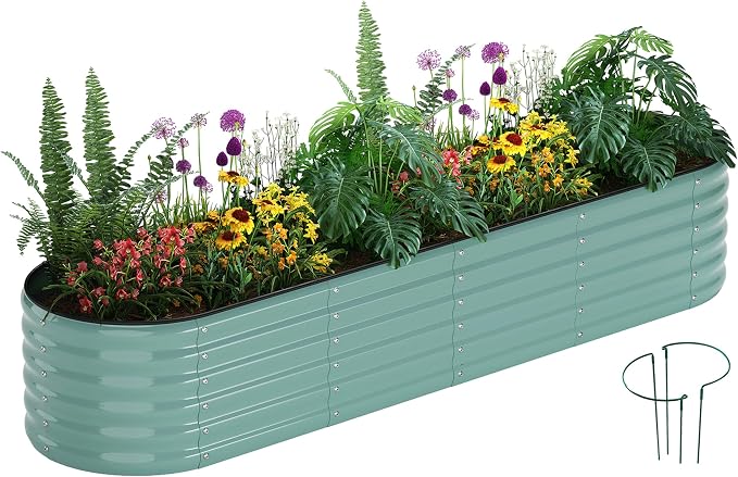 Galvanized Metal Planter Raised Garden Bed Kit by ZFHgarden