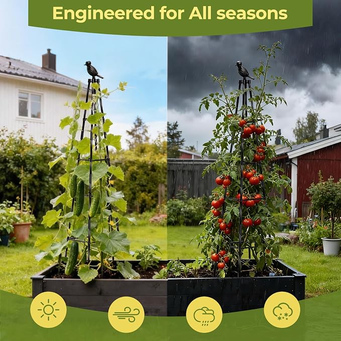 2 Pack Garden Trellis for Climbing Plants Outdoors, 65Inch Cucumber Trellis - Image 6