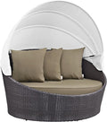 Modway Convene Wicker Rattan Outdoor Patio Retractable Canopy Round Poolside by Modway