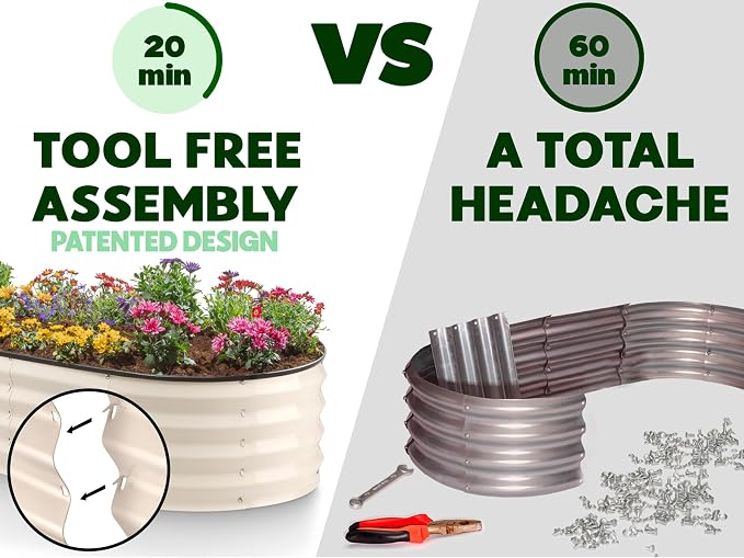 Plant & Plot Galvanized Raised Garden Beds Outdoor // 4×2×1 ft Planter Raised - Image 2