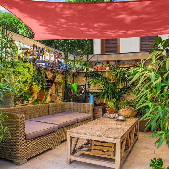 AsterOutdoor Sun Shade Sail Rectangle 6' x 10' UV Block Canopy - Image 9