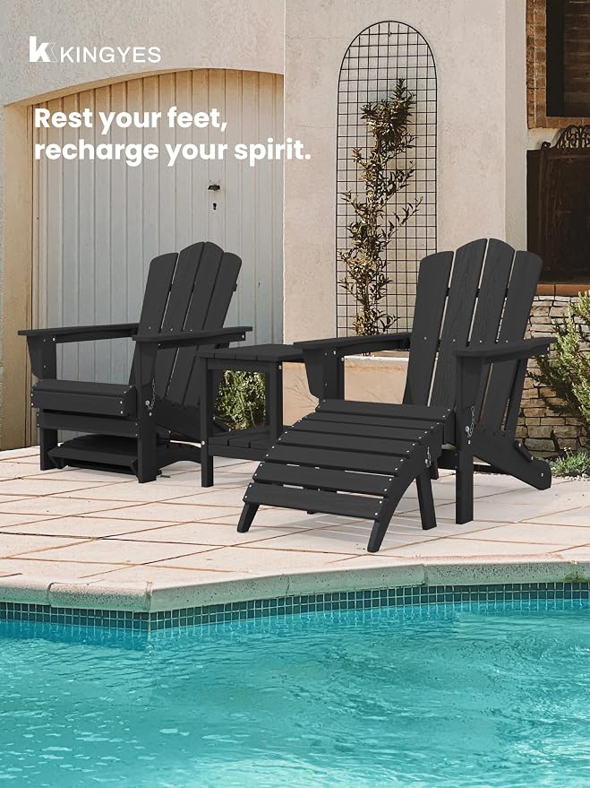KINGYES Folding Adirondack Ottoman - Image 7