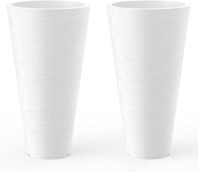 Kante Tall Round Planter Set of 2, 23 Inch Tall Decorative Planter Pots by Kante