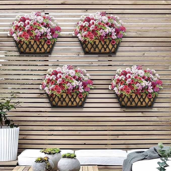 2 Pack 16 Inch Window Boxes Planters Railing Planter Box - Image 3