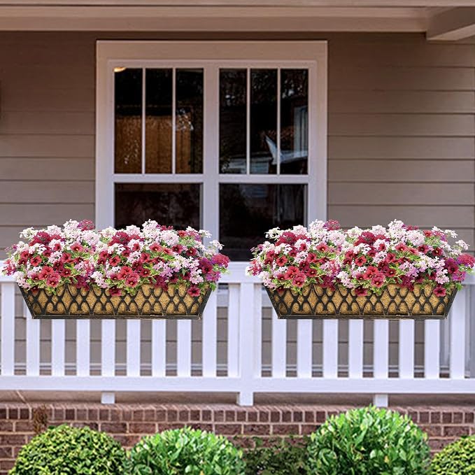 4 Pack 24 Inch Window Boxes Planters Railing Planter Box - Image 2