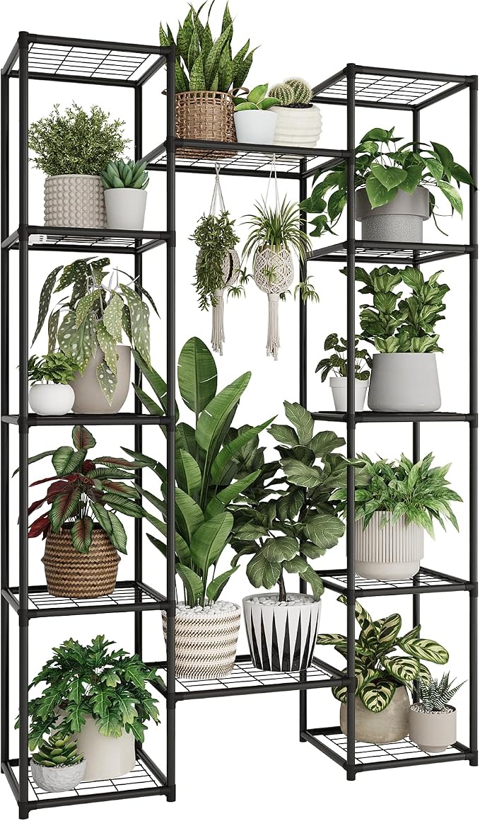 Metal Plant Stand Outdoor 62.2" Tall Plant Shelf by Gentingbro