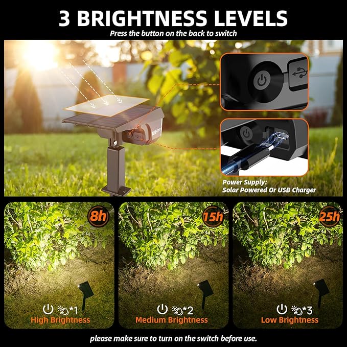 Solar Spot Lights Outdoor, 40 LEDs Solar Outdoor Waterproof Landscape Lights - Image 4