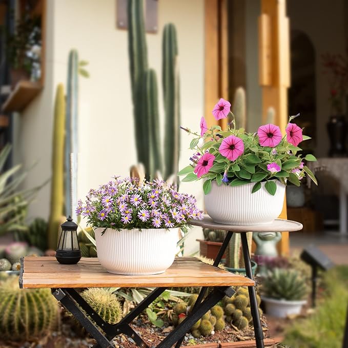 T4U 10 Inch Self Watering Pots for Indoor Plants, 2 Pack Large Plant Pots - Image 5