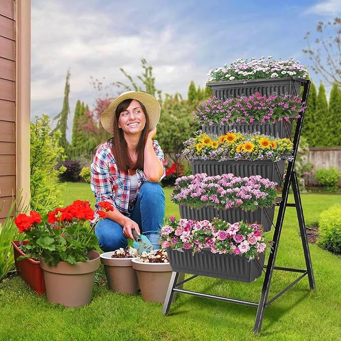 SEJOV 4FT Vertical Raised Garden Bed, 5 Tiers Elevated Planter Box - Image 5