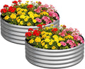 zizin 2 Pcs Round 2x2x1ft Raised Garden Bed Kit Metal Planter Box by zizin