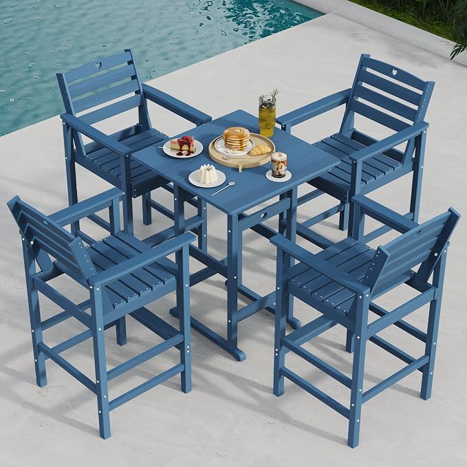Patio Bar Table, Adirondack Table1 Pieces Set, Bar Height outdoor bar table Set - Image 3
