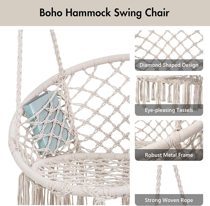 ANOW Macrame Hammock Chair - Image 3