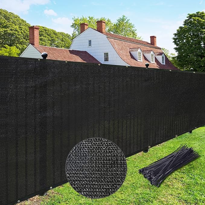 UPGRADE Privacy Fence Screen 5'x37' Black Outdoor 90% Visibility Blockage 170 by UPGRADE