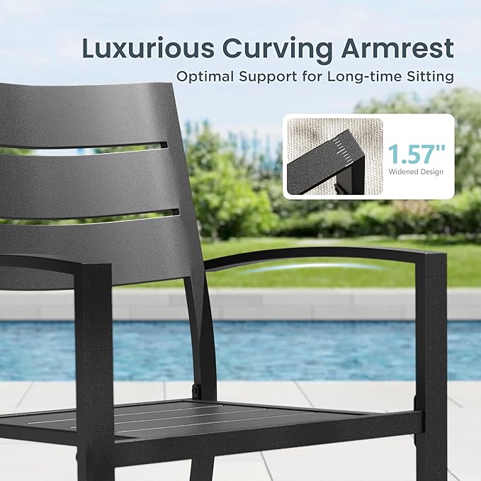 PHI VILLA 7 Pieces Outdoor Patio Dining Set - Image 4