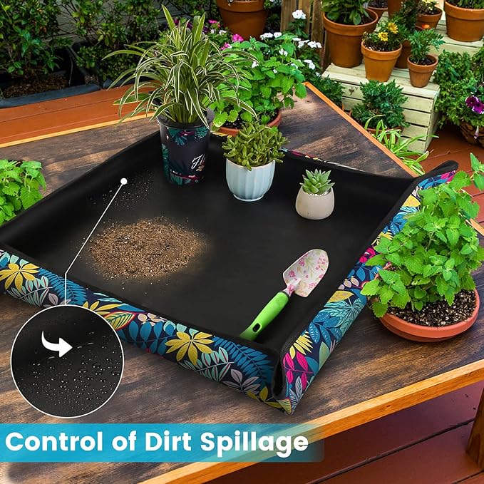 Repotting Mat for Plant Transplanting and Mess Control 29.5"x 29.5" Oxford - Image 4