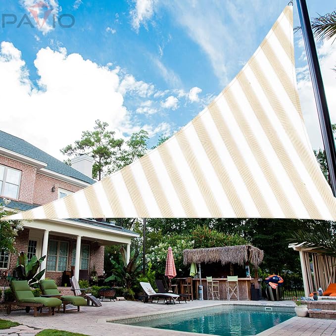 Patio Paradise 10' x 10' x 10' Sun Shade Sail Triangle Canopy Shade Cloth - Image 5