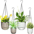 Maxcheck 4 Pcs Self Watering Hanging Planters Indoor Gift 6.5'' 4.5'' Hanging by Maxcheck